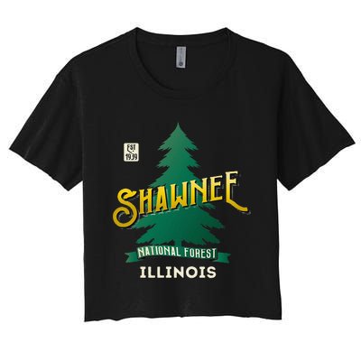 Shawnee National Forest Retro Logo Illinois Women's Crop Top Tee