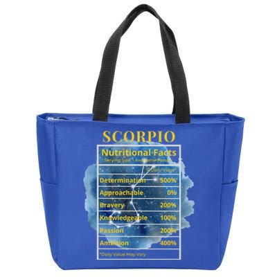 Scorpio Nutritional Facts Funny Astrology Zodiac Star Sign Gift Zip Tote Bag