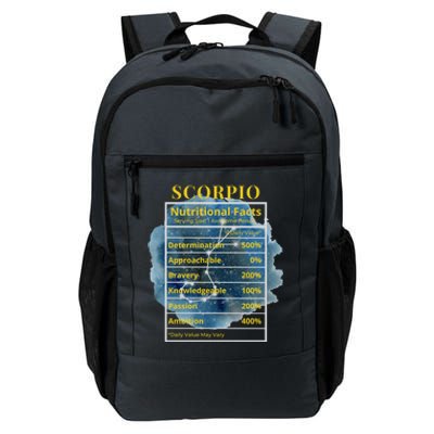 Scorpio Nutritional Facts Funny Astrology Zodiac Star Sign Gift Daily Commute Backpack