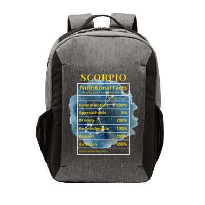 Scorpio Nutritional Facts Funny Astrology Zodiac Star Sign Gift Vector Backpack