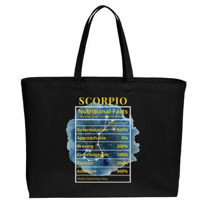 Scorpio Nutritional Facts Funny Astrology Zodiac Star Sign Gift Cotton Canvas Jumbo Tote