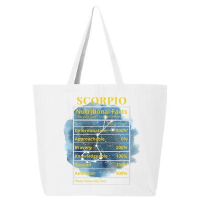 Scorpio Nutritional Facts Funny Astrology Zodiac Star Sign Gift 25L Jumbo Tote