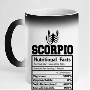 Scorpio Nutritional Facts Horoscope Zodiac Astrology Sign Gift 11oz Black Color Changing Mug