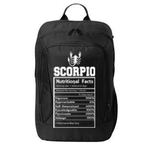 Scorpio Nutritional Facts Horoscope Zodiac Astrology Sign Gift City Backpack