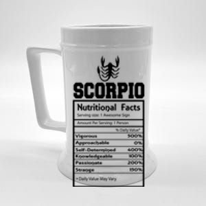 Scorpio Nutritional Facts Horoscope Zodiac Astrology Sign Gift Beer Stein