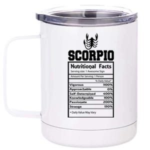 Scorpio Nutritional Facts Horoscope Zodiac Astrology Sign Gift 12 oz Stainless Steel Tumbler Cup