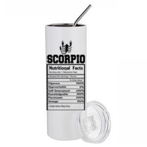 Scorpio Nutritional Facts Horoscope Zodiac Astrology Sign Gift Stainless Steel Tumbler