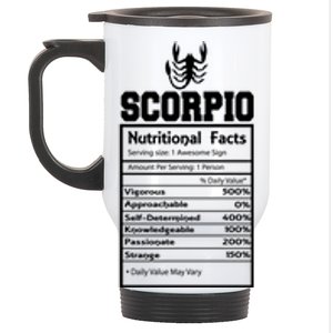 Scorpio Nutritional Facts Horoscope Zodiac Astrology Sign Gift Stainless Steel Travel Mug