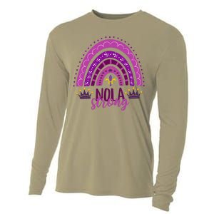 Support Never Forget Nola Orleans Strong Cooling Performance Long Sleeve Crew