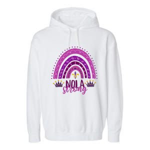 Support Never Forget Nola Orleans Strong Garment-Dyed Fleece Hoodie