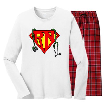 Super Nurse Funny Superhero Nurse Women's Long Sleeve Flannel Pajama Set 