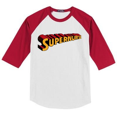 Super Nurse Funny Superhero Nurse Gift Kids Colorblock Raglan Jersey