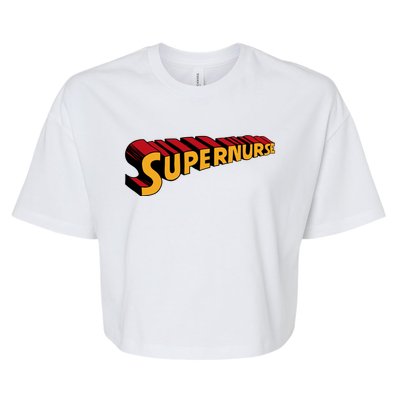 Super Nurse Funny Superhero Nurse Gift Bella+Canvas Jersey Crop Tee