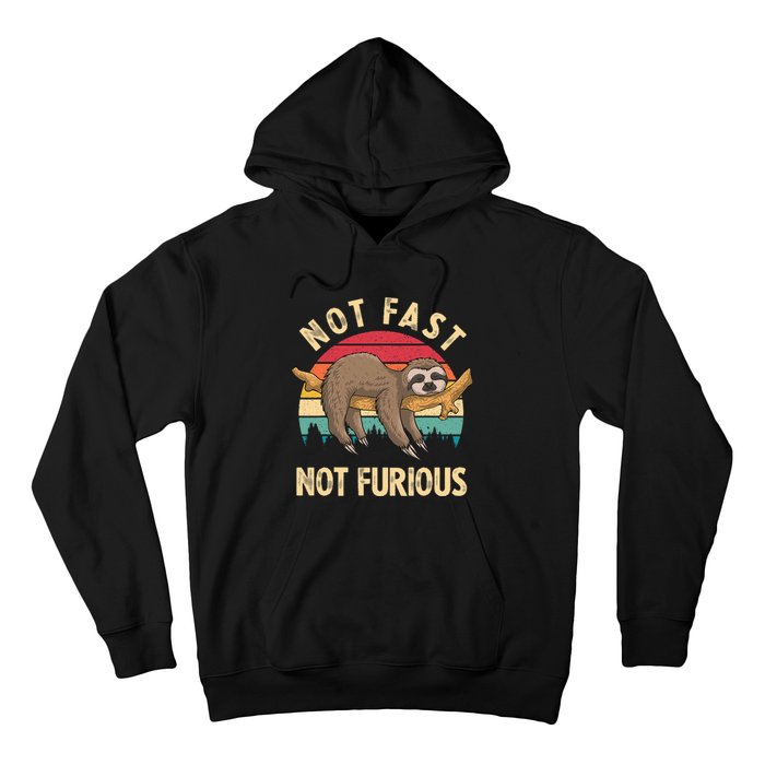 Sloth Not Fast Not Furious Sloth Quote Cute Sloth Gift Hoodie