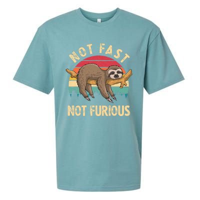 Sloth Not Fast Not Furious Sloth Quote Cute Sloth Gift Sueded Cloud Jersey T-Shirt