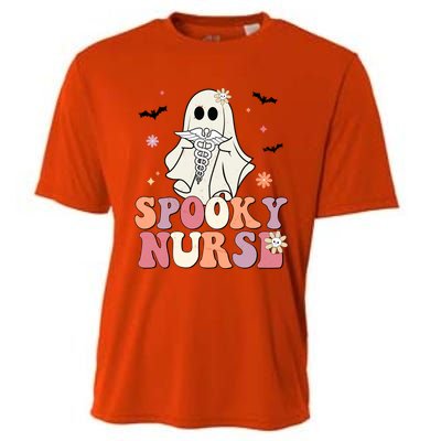 Spooky Nurse Ghost Halloween Groovy Retro Boo Boo Crew Nurse Funny Gift Cooling Performance Crew T-Shirt