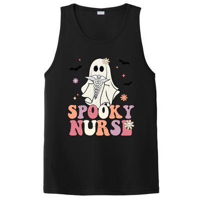 Spooky Nurse Ghost Halloween Groovy Retro Boo Boo Crew Nurse Funny Gift PosiCharge Competitor Tank