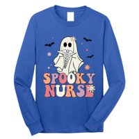 Spooky Nurse Ghost Halloween Groovy Retro Boo Boo Crew Nurse Funny Gift Long Sleeve Shirt