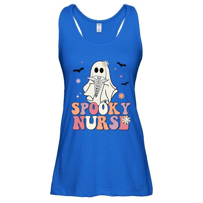 Spooky Nurse Ghost Halloween Groovy Retro Boo Boo Crew Nurse Funny Gift Ladies Essential Flowy Tank