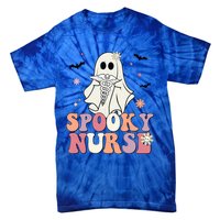 Spooky Nurse Ghost Halloween Groovy Retro Boo Boo Crew Nurse Funny Gift Tie-Dye T-Shirt