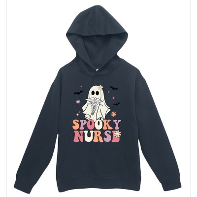 Spooky Nurse Ghost Halloween Groovy Retro Boo Boo Crew Nurse Funny Gift Urban Pullover Hoodie