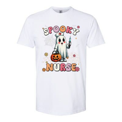 Spooky Nurse Ghost Halloween Cute Groovy Nursing Halloween Gift Softstyle® CVC T-Shirt