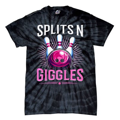 Splits N Giggles Funny Bowling Team Bowler Sports Player Tie-Dye T-Shirt