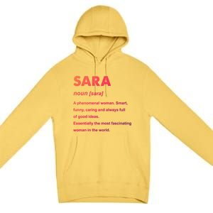 Sara Name Gift Premium Pullover Hoodie