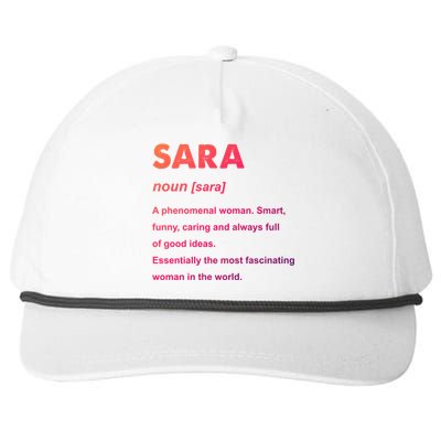 Sara Name Gift Snapback Five-Panel Rope Hat