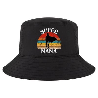 Super Nana Grandma Funny Vintage Woman Hero Cool Comfort Performance Bucket Hat