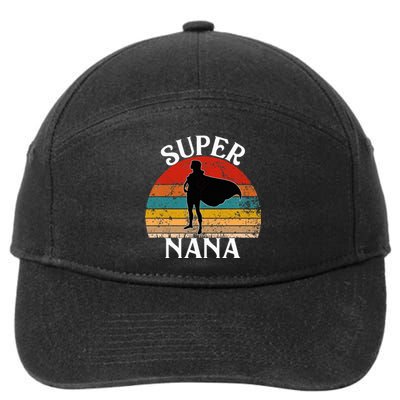 Super Nana Grandma Funny Vintage Woman Hero 7-Panel Snapback Hat