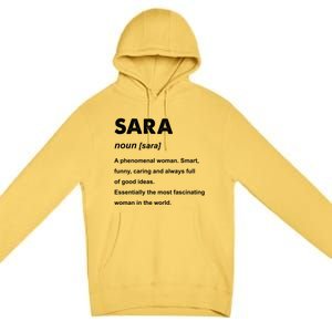 Sara Name Gift Premium Pullover Hoodie