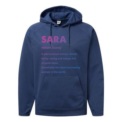 Sara Name Gift Performance Fleece Hoodie