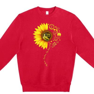 Sunflower National Guard Mom National Guard Graduation Mom Premium Crewneck Sweatshirt