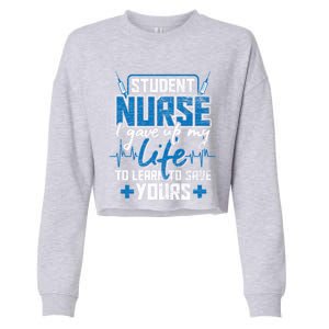 Student Nurse Gift Stethoscope Medicine Gift Cropped Pullover Crew