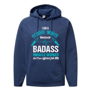 School Nurse Great Gift Joke School Nursing School Nurse Gift Performance Fleece Hoodie