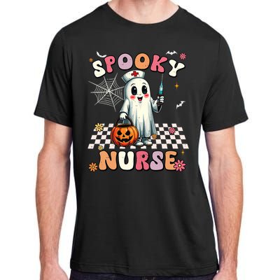 Spooky Nurse Ghost Halloween Cute Groovy Nursing Halloween Adult ChromaSoft Performance T-Shirt