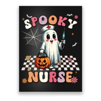 Spooky Nurse Ghost Halloween Cute Groovy Nursing Halloween Poster