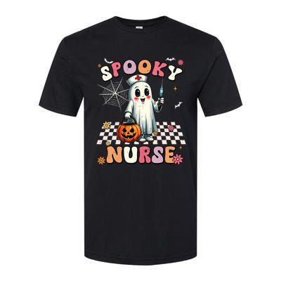 Spooky Nurse Ghost Halloween Cute Groovy Nursing Halloween Softstyle® CVC T-Shirt