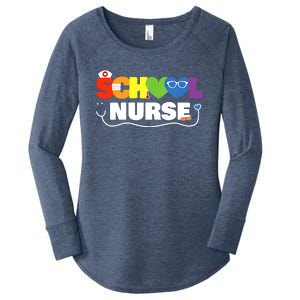 School Nurse Gift Registered Nurse Back To School Nursing Women's Perfect Tri Tunic Long Sleeve Shirt