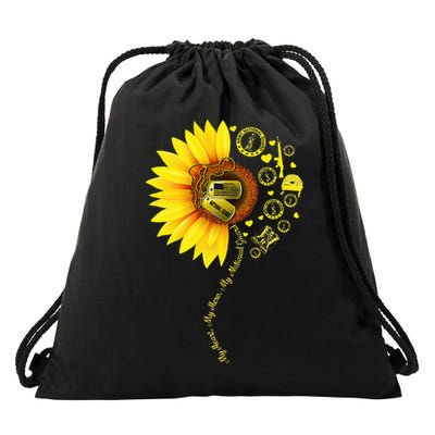 Sunflower National Guard Mom National Guard Graduation Mom Drawstring Bag