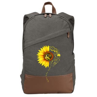 Sunflower National Guard Mom National Guard Graduation Mom Cotton Canvas Backpack