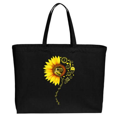 Sunflower National Guard Mom National Guard Graduation Mom Cotton Canvas Jumbo Tote