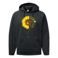 Sunflower National Guard Mom National Guard Graduation Mom Performance Fleece Hoodie