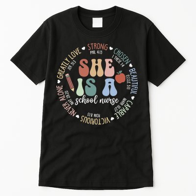 School Nurse God Says Bible Verse Christian Back To School Tall T-Shirt