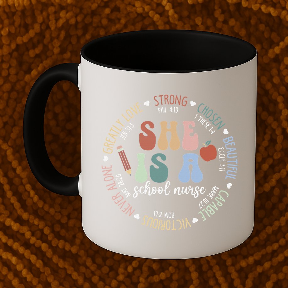 School Nurse God Says Bible Verse Christian Back To School Mug