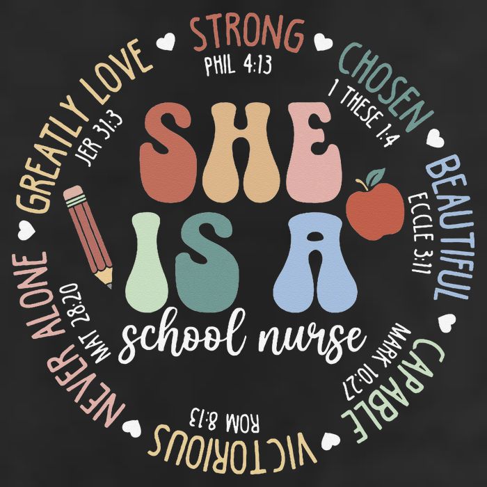 School Nurse God Says Bible Verse Christian Back To School Beanie