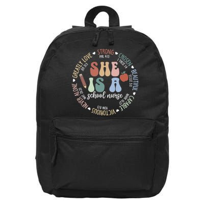 School Nurse God Says Bible Verse Christian Back To School 16 in Basic Backpack