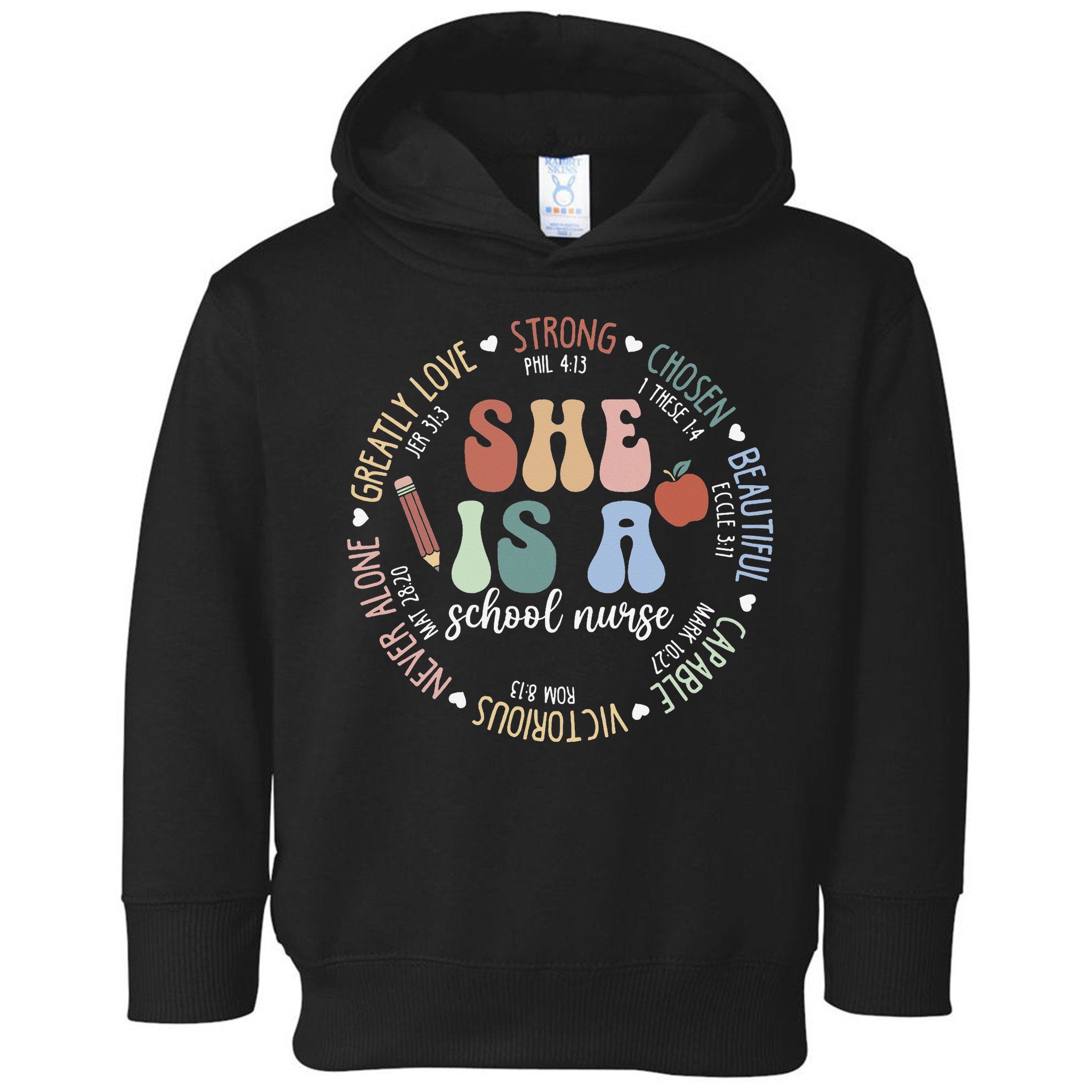 School Nurse God Says Bible Verse Christian Back To School Toddler Hoodie