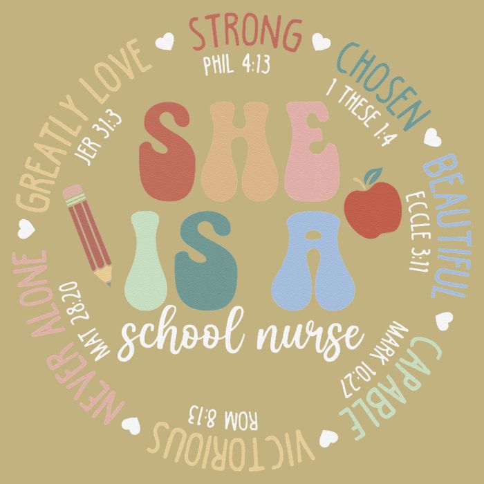 School Nurse God Says Bible Verse Christian Back To School Long Sleeve Shirt